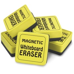 The Pencil Grip™ Magnetic Whiteboard Eraser, 2" x 2", Yellow, Pack of 12