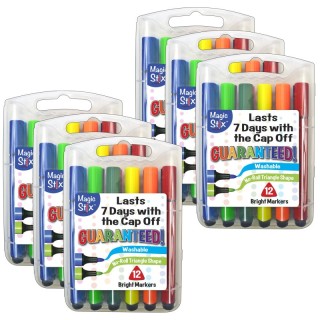 Magic Stix™ Triangular Markers, 12 Per Pack, 6 Packs