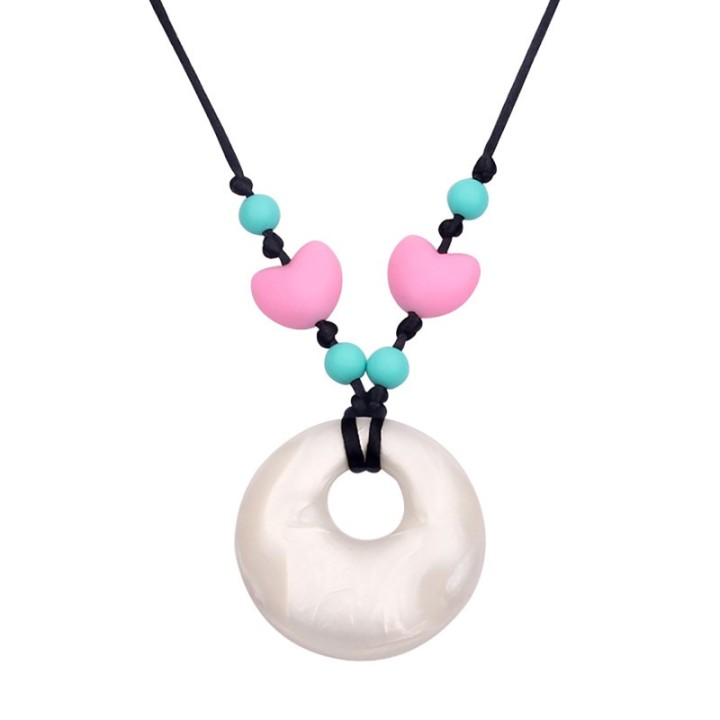 The Pencil Grip™ Silicone Heart Style Teething Necklace