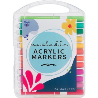 Magic Stix™ Washable Acrylic Markers, Assorted, 24 Pack