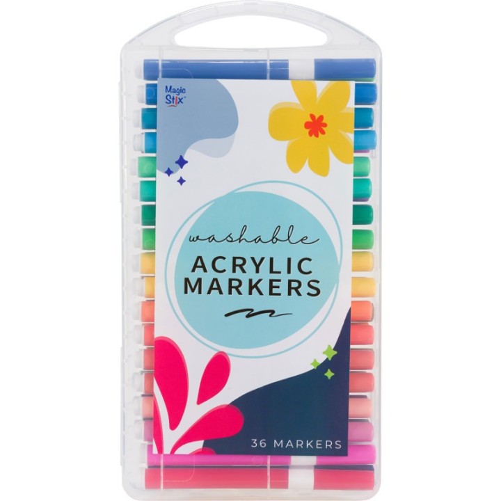 Magic Stix™ Washable Acrylic Markers, Assorted, 36 Pack