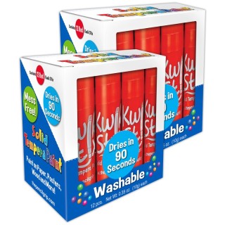 Kwik Stix™ Solid Tempera Paint Sticks, Single Color Pack, Red, 12 Per Pack, 2 Packs