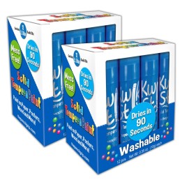 Kwik Stix™ Solid Tempera Paint Sticks, Single Color Pack, Light Blue, 12 Per Pack, 2 Packs