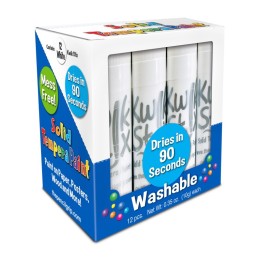 Kwik Stix™ Solid Tempera Paint Sticks, Single Color Pack, White, Pack of 12