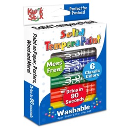 Kwik Stix™ Solid Tempera Paint Stick, 6 Primary Colors