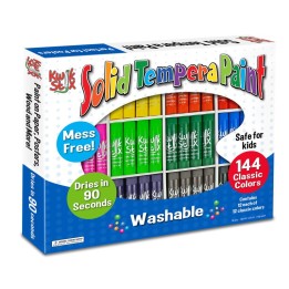 Kwik Stix™ Solid Tempera Paint Sticks Class Pack, 144 Classic Colors - 12 of Each Color