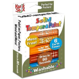 Kwik Stix™ Tempera Paint, Earth Tones, 6 Colors