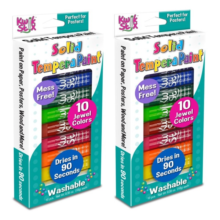 Kwik Stix™ Solid Tempera Paint, Jewel Tones, 10 Per Pack, 2 Packs