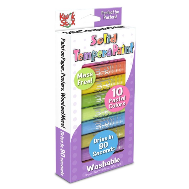 Kwik Stix™ Tempera Paint, Pastel Tones, 10 Colors