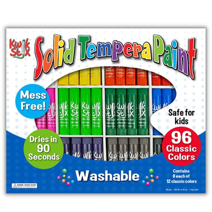Kwik Stix™ Solid Tempera Paint Stick, Classic Colors, Class Pack of 96