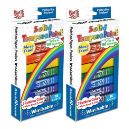 Kwik Stix™ Tempera Paint Sticks, Rainbow Colors, 10 Per Pack, 2 Packs