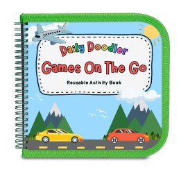 The Pencil Grip™ Daily Doodler Reusable Activity Book- Games On The Go, Includes 4 Wonder Stix