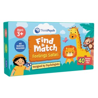 ThinkPsych Find & Match - Feelings Safari - Animals & Emotions Matching Memory Game for Kids