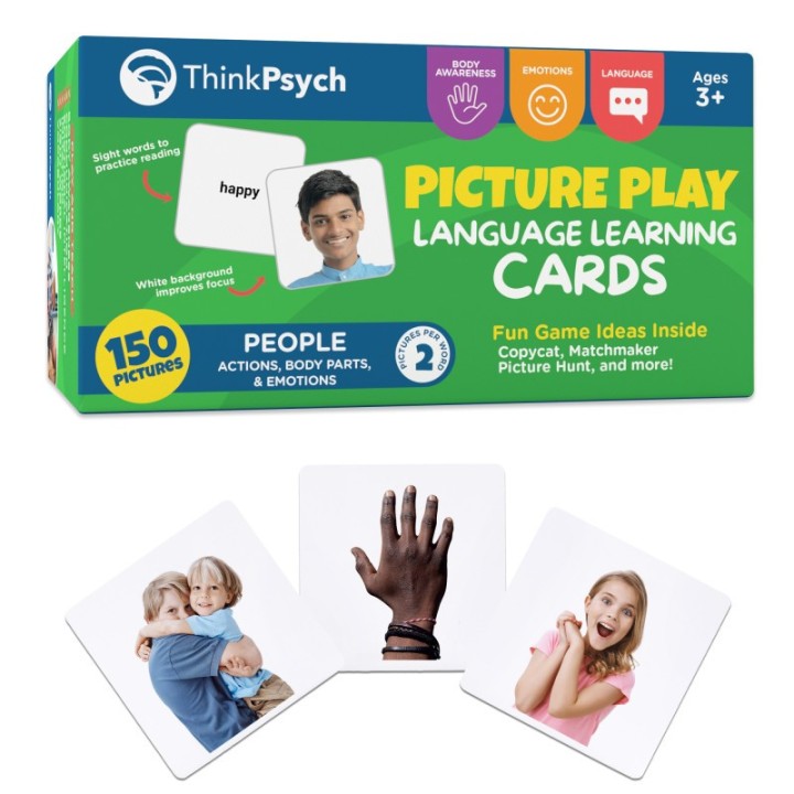 ThinkPsych Real People Flashcards - 150 Body Parts, Emotions, and Verbs