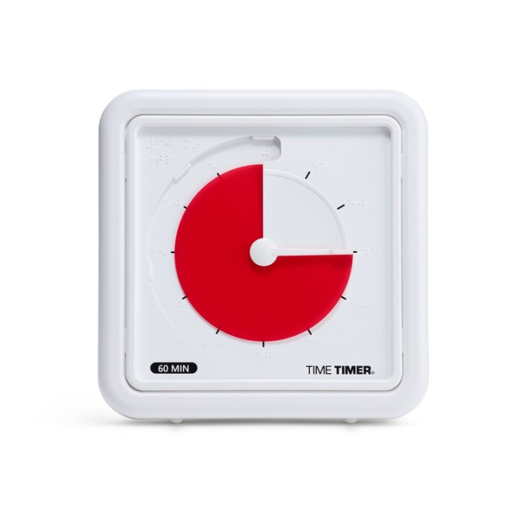 Time Timer® Braille 8" 60-Minute Visual Timer - Red Disk