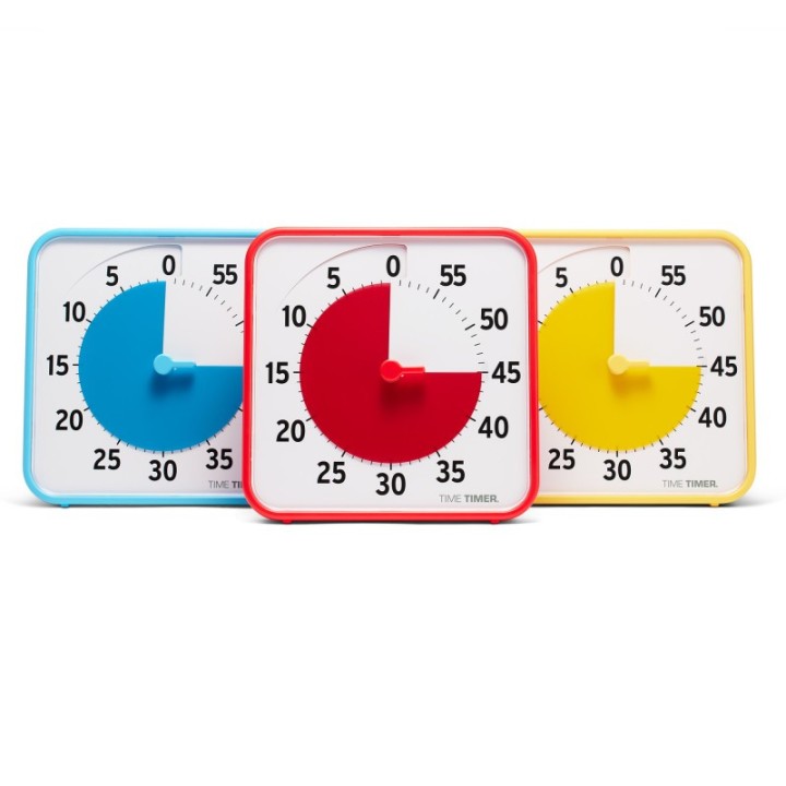 Time Timer® Original 8" Timer - Learning Center Classroom Set, Primary Colors, Set of 3