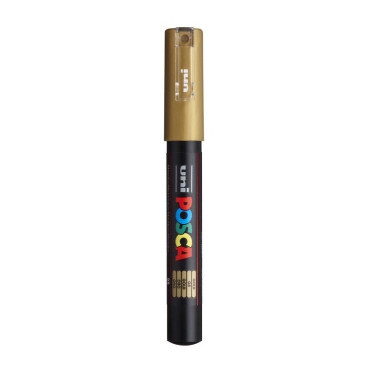 POSCA PC-1M Paint Marker, Extra Fine Bullet Tip (0.7-1.0 mm), Gold