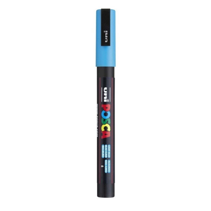 uni® uni® POSCA PC-3M Water-Based Paint Markers, Reversible Fine Tip (0.9-1.3mm), Light Blue