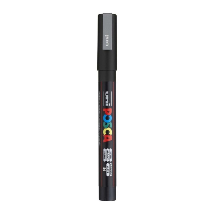 POSCA PC-3M Paint Marker, Fine Bullet Tip (0.9-1.3 mm), Silver
