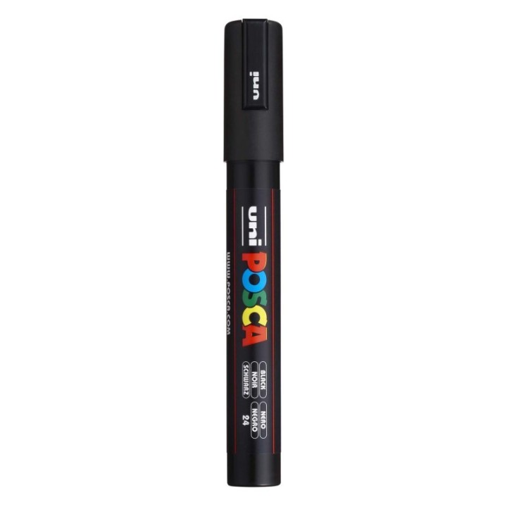 POSCA PC-5M Paint Markers, Medium Bullet Tip (1.8-2.5 mm), Black