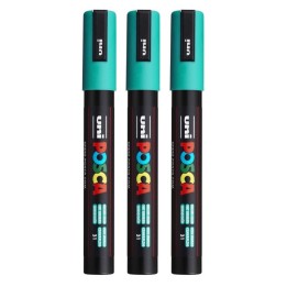 POSCA PC-5M Paint Markers, Medium Bullet Tip (1.8-2.5 mm), Emerald Green, Pack of 3