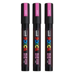 POSCA PC-5M Paint Markers, Medium Bullet Tip (1.8-2.5 mm), Fluorescent Pink, Pack of 3