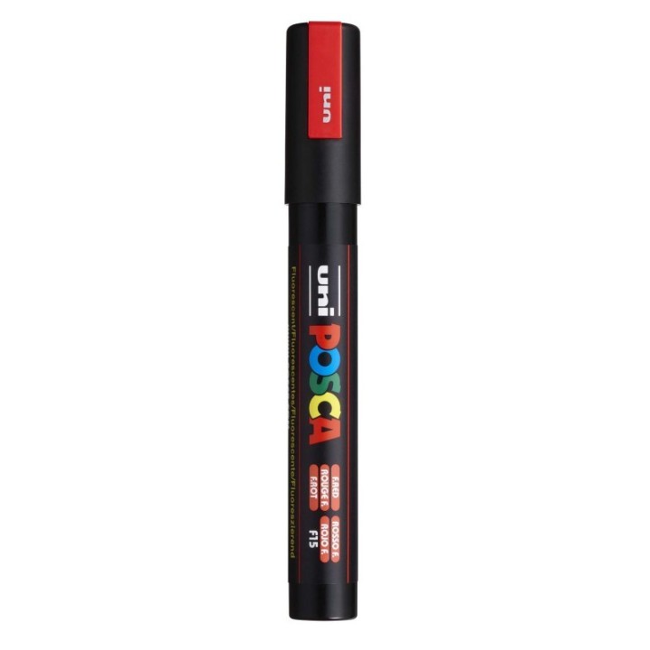 POSCA PC-5M Paint Markers, Medium Bullet Tip (1.8-2.5 mm), Fluorescent Red