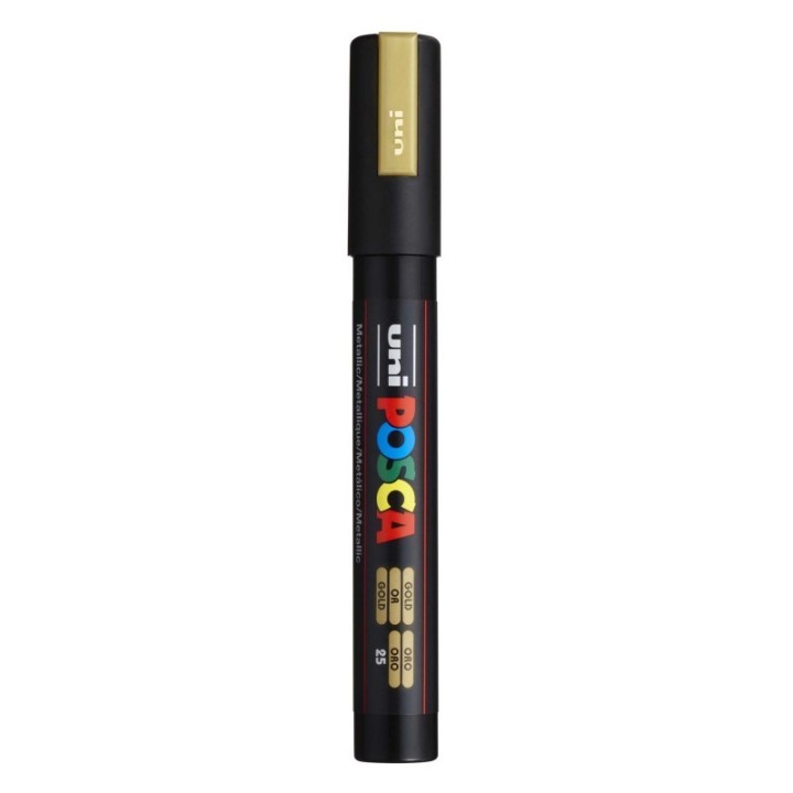 POSCA PC-5M Paint Markers, Medium Bullet Tip (1.8-2.5 mm), Gold