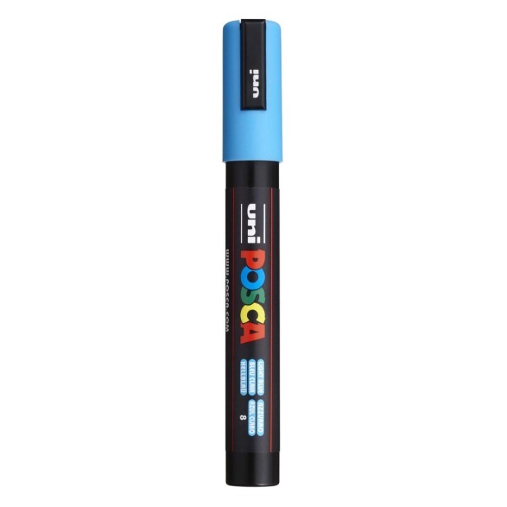 uni® uni® POSCA PC-5M Water-Based Paint Markers, Reversible Medium Tip (1.8-2.5mm), Light Blue