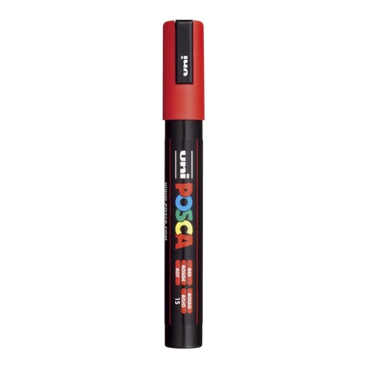 POSCA PC-5M Paint Markers, Medium Bullet Tip (1.8-2.5 mm), Red