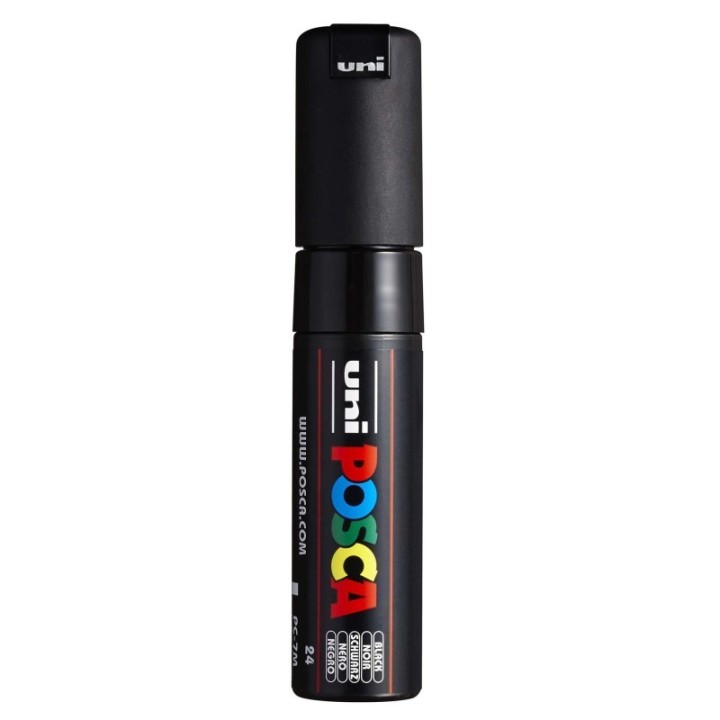 POSCA PC-7M Paint Markers, Broad Bullet Tip (4.5-5.5 mm), Black