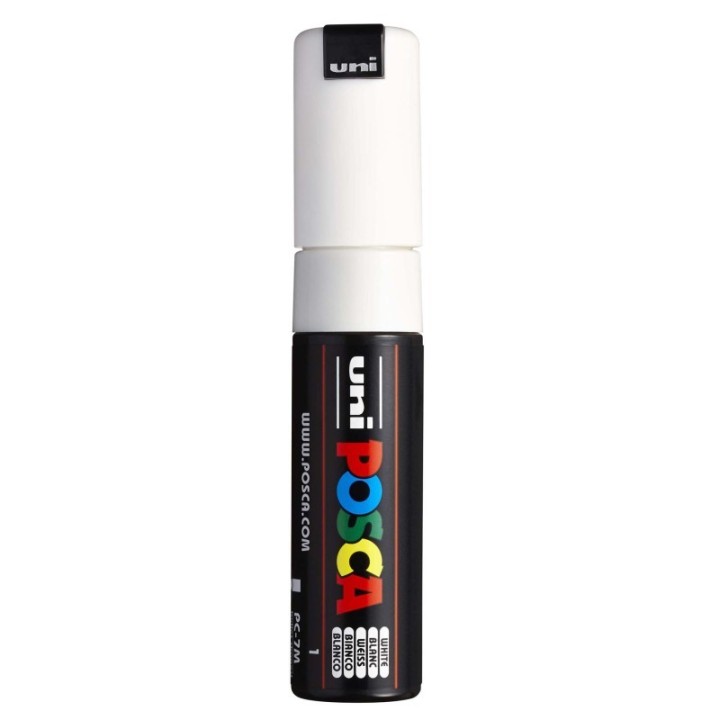 POSCA PC-7M Paint Markers, Broad Bullet Tip (4.5-5.5 mm), White