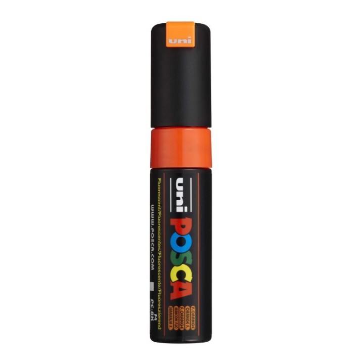 POSCA PC-8K Paint Markers, Broad Chisel Tip (8 mm), Fluorescent Orange