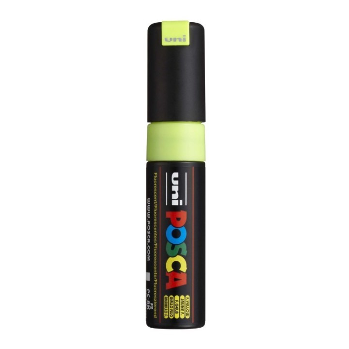 POSCA PC-8K Paint Markers, Broad Chisel Tip (8 mm), Fluorescent Yellow