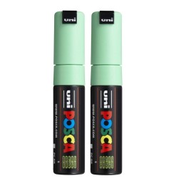 POSCA PC-8K Paint Markers, Broad Chisel Tip (8 mm), Light Green, Pack of 2