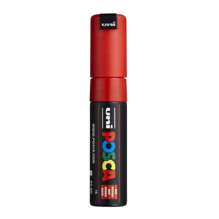 POSCA PC-8K Paint Markers, Broad Chisel Tip (8 mm), Red