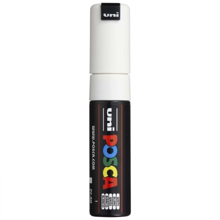 POSCA PC-8K Paint Markers, Broad Chisel Tip (8 mm), White