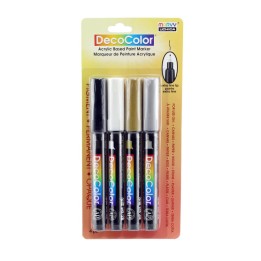 Marvy Uchida® DecoColor® Acrylic Paint Markers, Extra Fine Tip, Color Set B, Set of 4