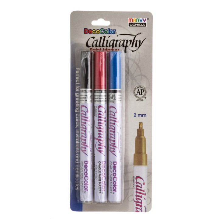 Marvy Uchida® DecoColor® Calligraphy Paint Markers, Color Set B, Set of 3