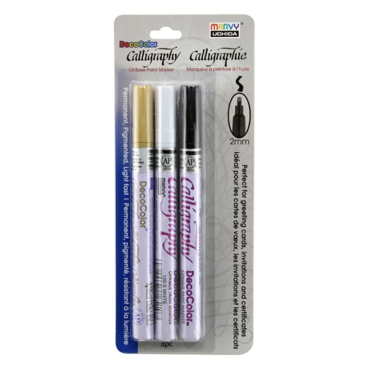 Marvy Uchida® DecoColor® Calligraphy Paint Markers, Color Set C, Set of 3