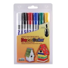 Marvy Uchida® DecoColor® Paint Markers, Broad Tip, 300-S, Primary Colors, Set of 6