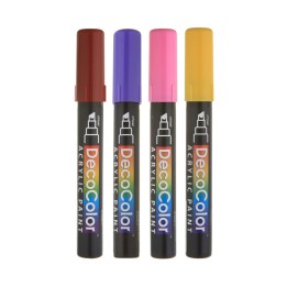 Marvy Uchida® DecoColor® Acrylic Paint Markers, 315-S, Chisel Tip, Bright Colors, Set of 4