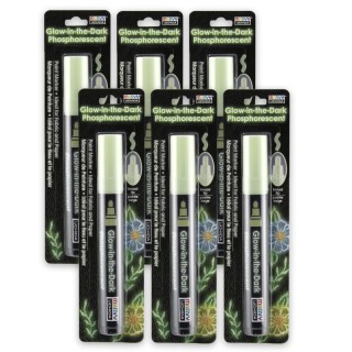 Marvy Uchida® Glow In The Dark Green Fabric Marker, Pack of 6