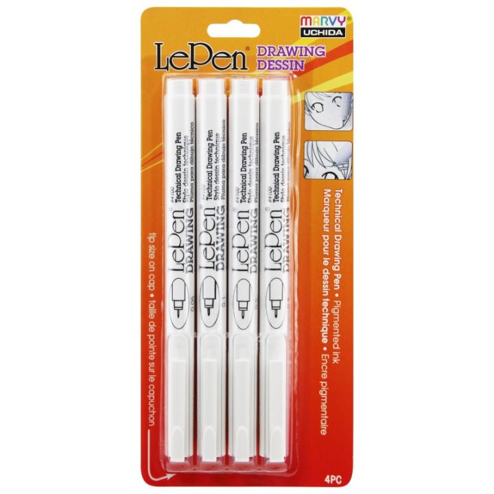 Marvy Uchida® LePen® Drawing Pens, Pack of 4