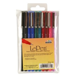 Marvy Uchida® LePen® Micro-Fine Point Pen, Basic, 10 Colors