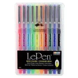 Marvy Uchida® LePen® Micro-Fine Point Pen, Neon, 10 Colors