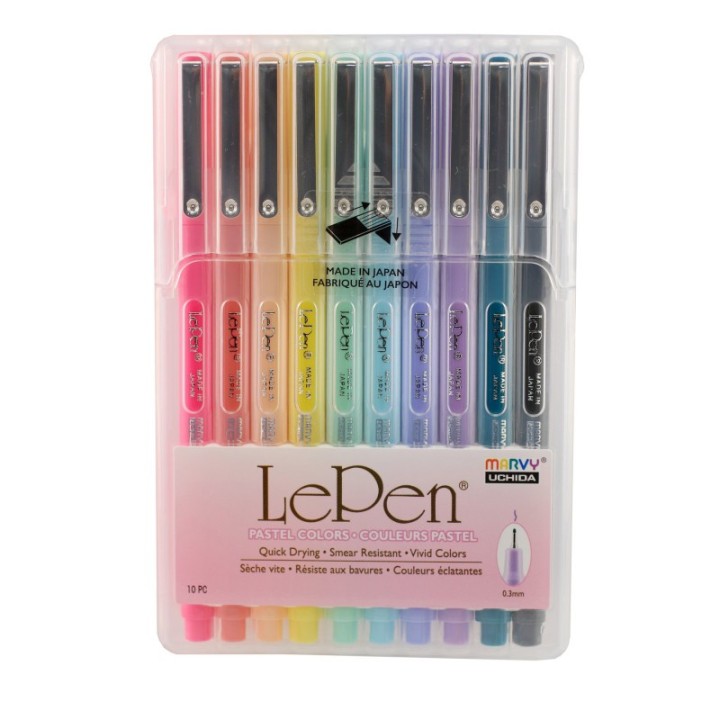 Marvy Uchida® LePen® Micro-Fine Point Pen, Pastel, 10 Colors