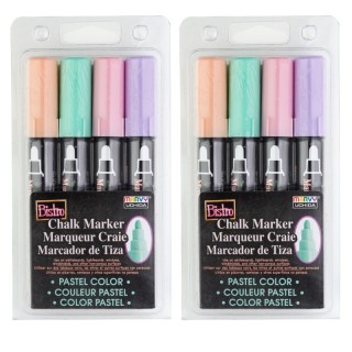 Marvy Uchida® Bistro Chalk Markers, Broad Tip, Blush Pink, Peppermint, Pastel Peach, Pale Violet, 4 Per Pack, 2 Packs
