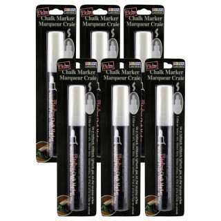 Marvy Uchida® Bistro White Chalk Marker, Broad Tip, Pack of 6