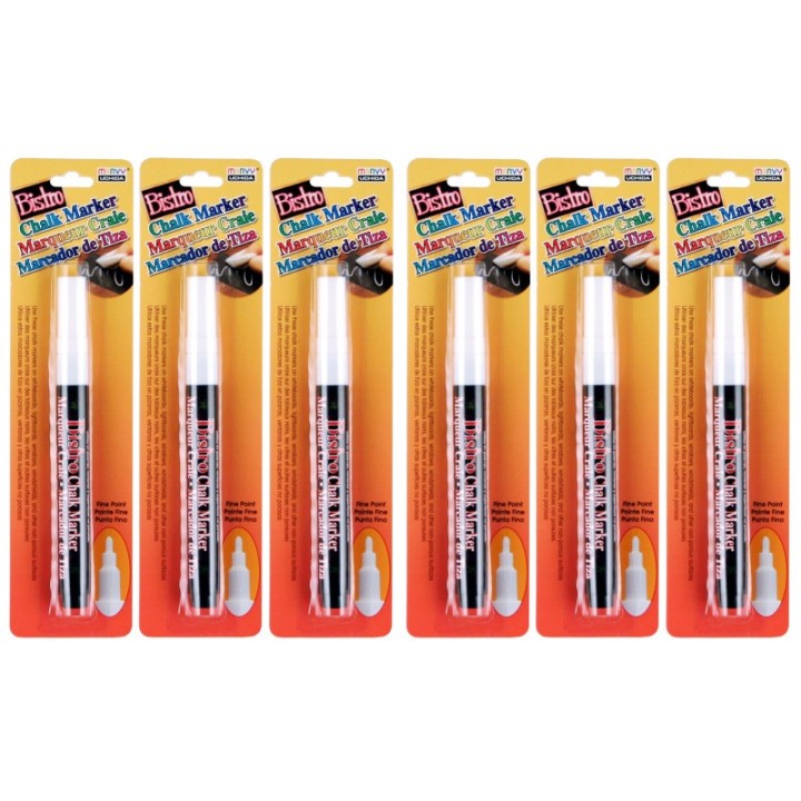Marvy Uchida® Bistro White Marker, Fine Tip, Pack of 6